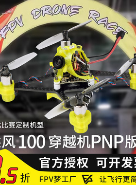 乘风100穿越机第三视角1S国青赛P9U比赛有刷空心杯FPV飞北PNP配机