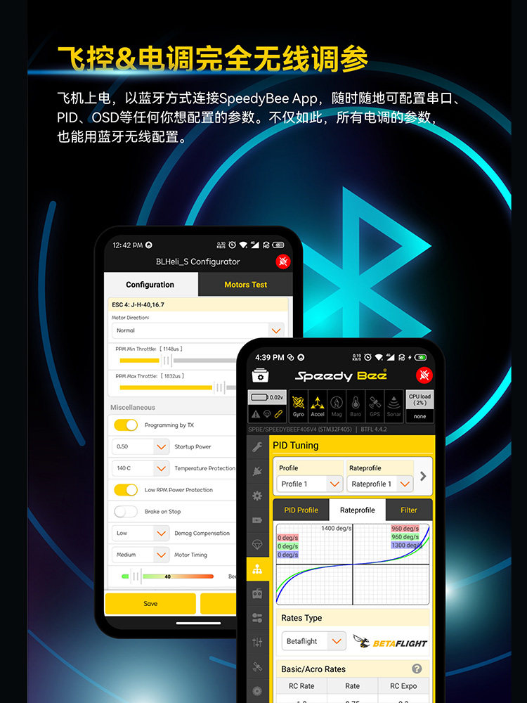 SPEEDYBEE F405 V4 BLS 55A 30X30 플라이 타워 FPV 횡단 항공기 장거리 비행 제어 ESC