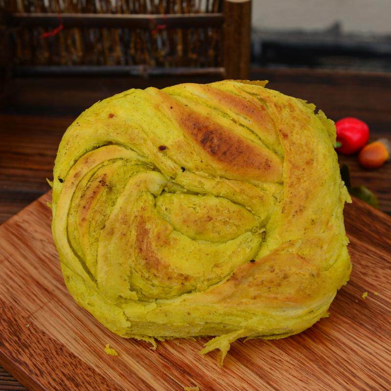 临夏锅盔苦豆味香豆子焜锅甘肃特产黄馍馍糖手工速食包装早餐糕点