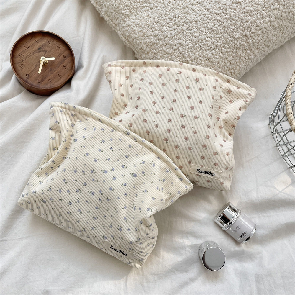 有趣琳 59201 灯芯绒碎花蔷薇化妆包便携大容量收纳袋外出旅行,收纳整理,化妆箱/盒,淘宝优惠券,粉丝福利购,淘宝优惠卷