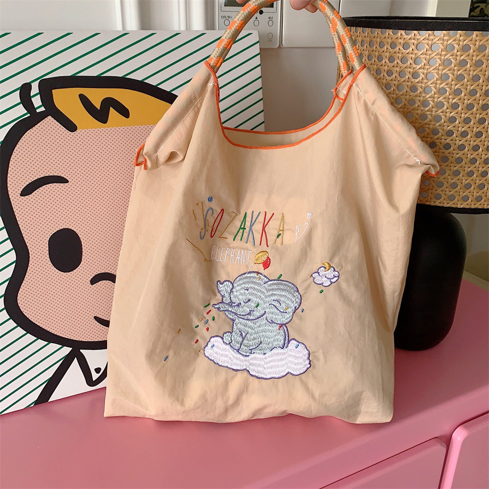 有趣琳 37292 可爱小象刺绣大容量单肩包女多巴胺手提袋学生,箱包皮具/热销女包/男包,通用款女包,淘宝优惠券,粉丝福利购,淘宝优惠卷