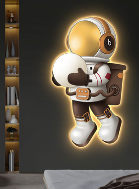 宇航员装饰画卡通创意led发光灯画玄关客厅背景墙挂画儿童房壁画