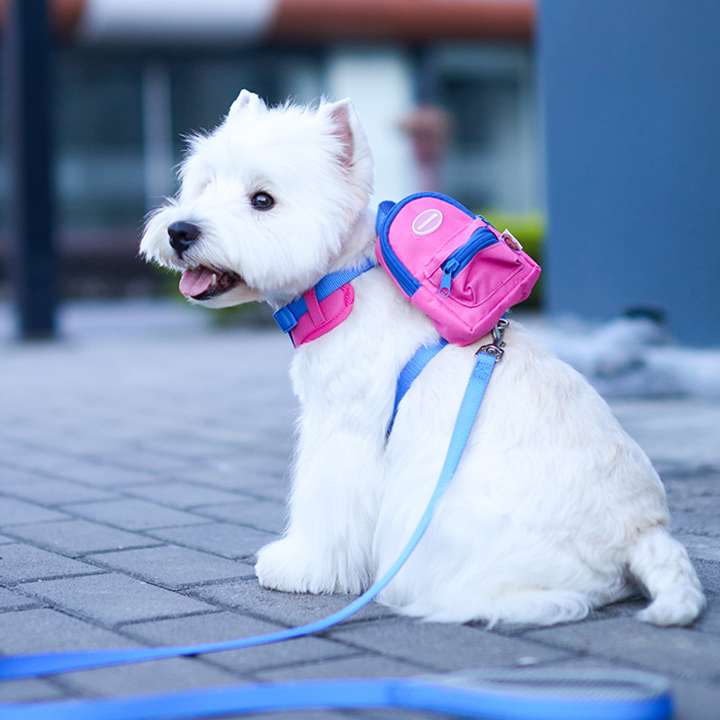 Touchdog它它狗狗牵引绳胸背带背心衣服带包中小型犬遛狗绳牵狗
