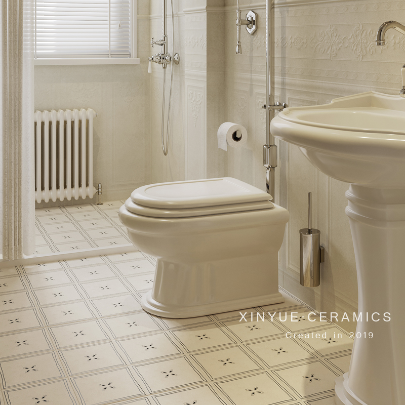 佛山法式奶白色全瓷花砖厨房浴室阳台地砖玄关卫生间餐厅民宿瓷砖