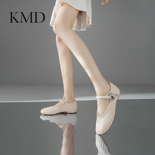 KMD复古玛丽珍鞋女2026新款春季舒适百搭软底芭蕾浅口单鞋子平底
