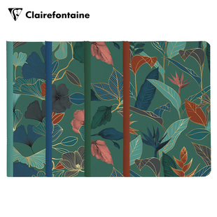 法国 克莱方丹GAiAbleu系列限定金边叶A5线装本手账本文具套装