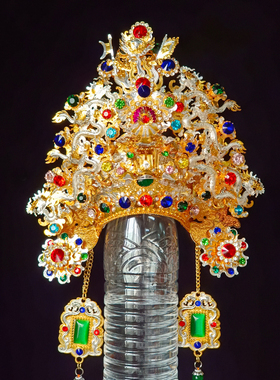 正铜上帝眉神像帽子玄天上帝真武大帝神明帽子神像头饰头冠帽子