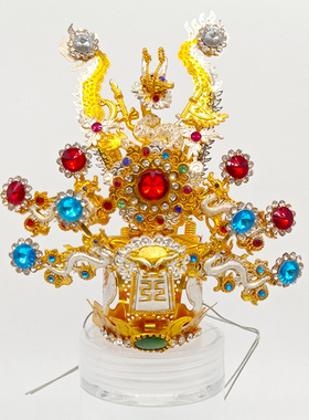 纯手工水晶束冠三太子哪吒神明帽
