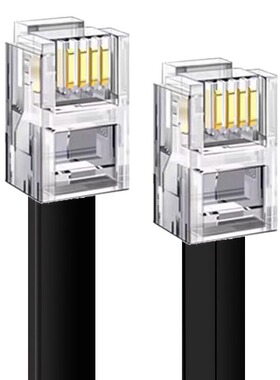 RJ9四芯4P4C通讯线纯铜数据线RJ11成品线4P水晶头工控设备连接线