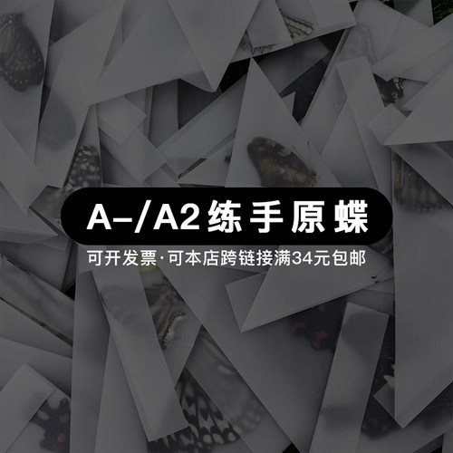 A2练手蝶三角袋包装蝶翅画造景