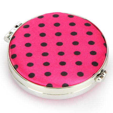 姣兰  粉红色可爱心形圆点小镜子化妆镜 美妆镜 圆镜 随身镜