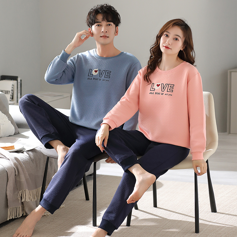 加厚三层保暖太空棉男女家居服