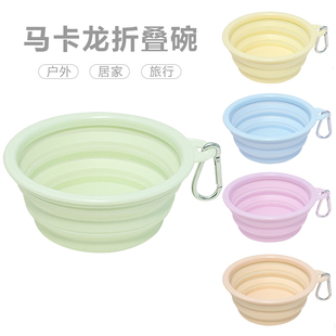 狗碗食盆户外喝水碗饮水硅胶狗粮盆 宠物狗狗折叠碗狗盆外出便携式