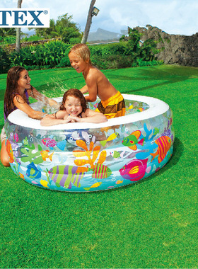 特价爆款正品INTEX 58480 水池家庭戏水池金鱼水池球池充气底浴池