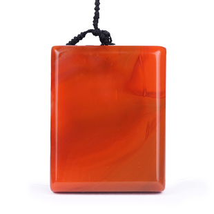 天然凉山南红玛瑙南红玉平安牌无事牌原石柿子红火焰纹吊坠男女款