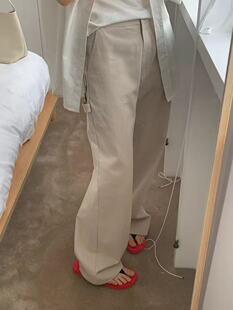 韩国东大门代购ounce2026春季新款简约百搭高腰显瘦直筒休闲裤