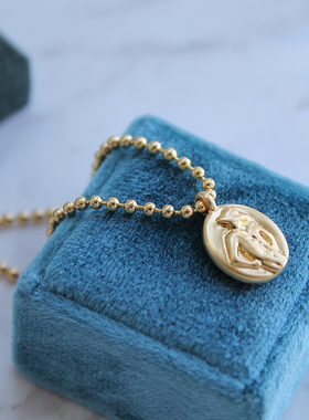 黄铜镀金珠链女复古中古