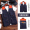 Upgraded lining color blocking vest - navy blue orange patchwork - B-GYJ9005