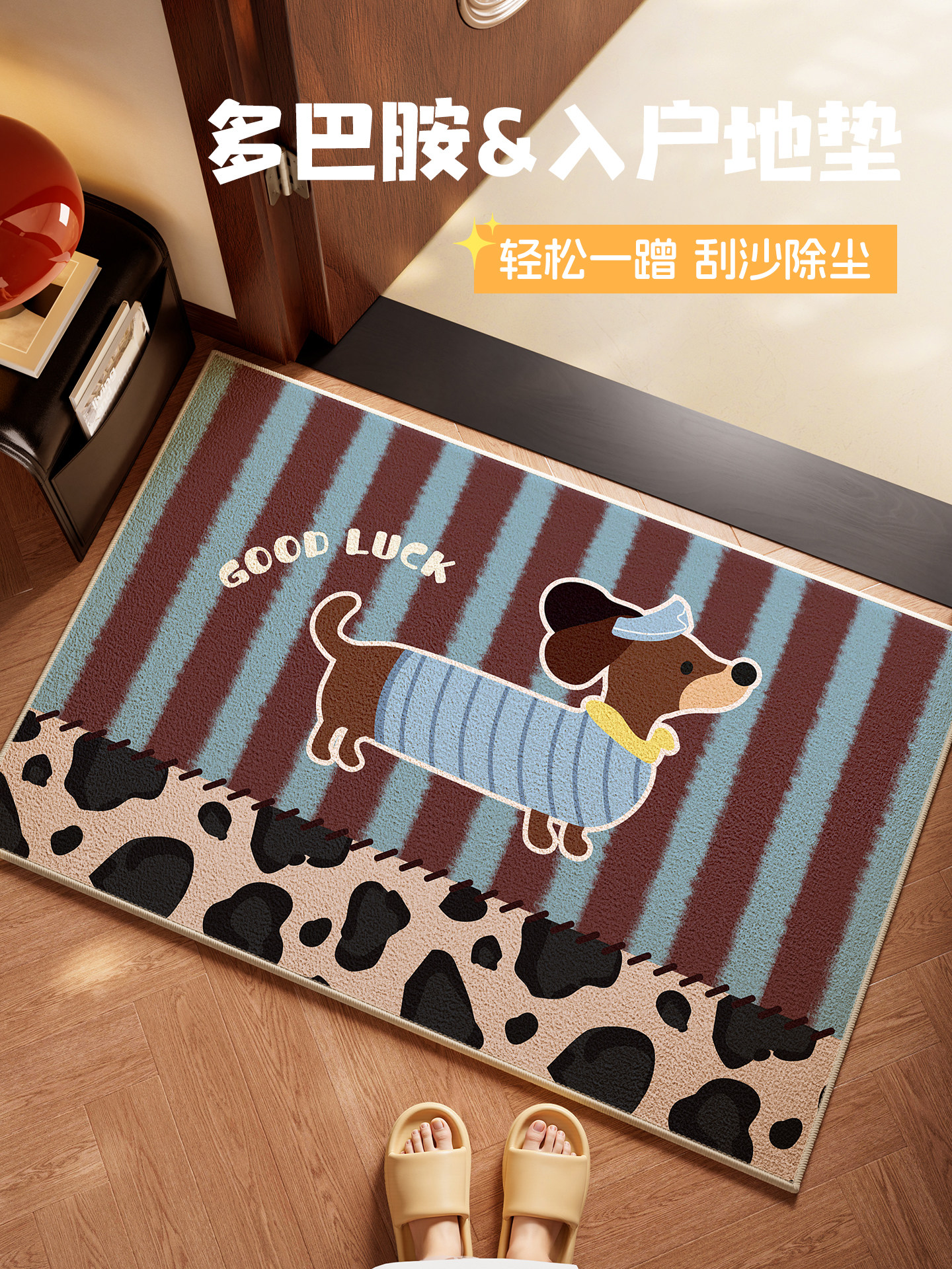 2025新款帘帘好运入户玄关门口地垫进门外家用地毯高级感耐脏防滑