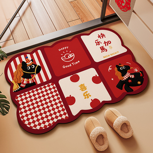 2026年新款马年浴室地垫卫生间吸水防滑垫厕所门口专用硅藻泥地垫