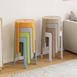 凳子家用可叠放餐椅现代简约餐厅备用板凳网红餐桌椅塑料靠背椅子