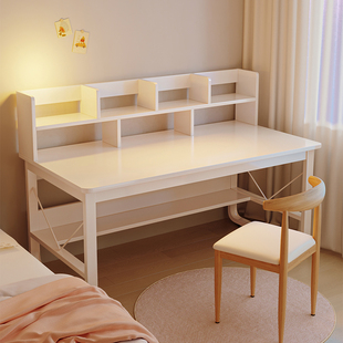 书桌书架一体家用学生书桌女生卧室学习桌简易桌子出租屋办公桌