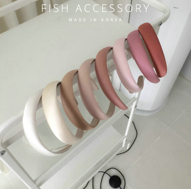 ins绸缎面纯色网红优雅宽边发箍