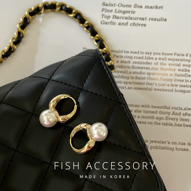 韩国东大门进口优雅金色扣珍珠耳环ins博主同款小众灯泡气质耳钉,饰品/流行首饰/时尚饰品新,耳环,淘宝优惠券,粉丝福利购,淘宝优惠卷