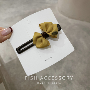 韩国东大门进口刘海夹甜美手工立体蝴蝶结发夹气质减龄侧边发夹