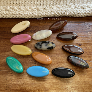 韩国进口发卡ins风博主同款 发夹可爱彩色椭圆形边夹多色刘海夹女