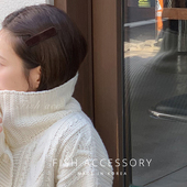 韩国进口ins博主同款 发夹法式 简约气质刘海夹长方形绒面边夹BB夹