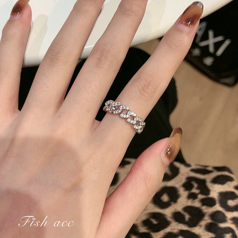 韩国东大门轻奢高级质感闪钻链条指环小众设计感个性气质食指戒指,饰品/流行首饰/时尚饰品新,戒指/指环,淘宝优惠券,粉丝福利购,淘宝优惠卷