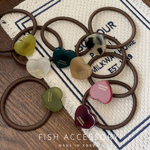 韩国进口France金标果冻色法式 皮筋女精致爱心发圈扎头发发绳头绳