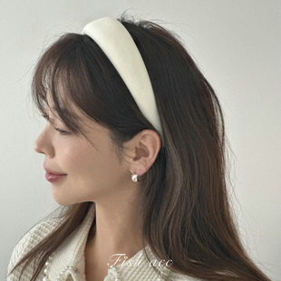 韩国进口发饰夏日清新奶油浅色系头箍加厚宽边高颅顶海绵气质发箍
