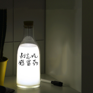 礼物创意牛奶瓶伴睡留言灯卧室床头迷你小夜灯DIY氛围灯送女友