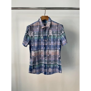 丹西mocs047男士 格子衬衫 样板衣170码 轻奢短袖