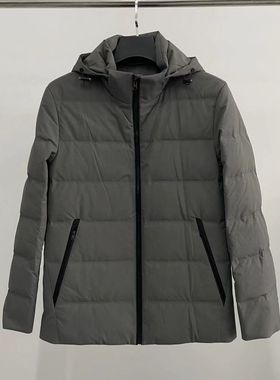 yr649男士冬季连帽可脱卸款灰绿色羽绒内胆尼克外套