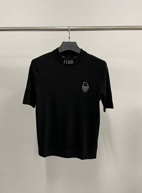 PPmy628男士秋冬季新款黑色半高领绵羊毛+山羊绒桑蚕丝中袖羊毛衫