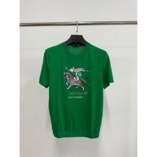 砖柜1799雷di波erdt034男士 针织高端烫钻短袖 轻奢短袖 夏季