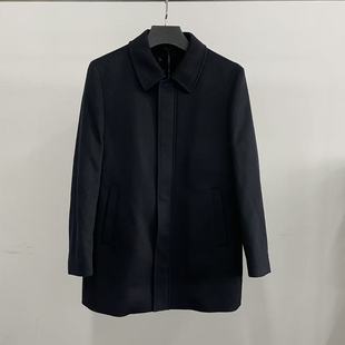 羽绒夹克外套 10%羊绒立领中长款 雷di波ermn298男士 毛呢90%羊毛