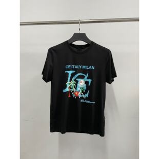 IC*男士 dt028液氮棉圆领字母印花短袖T恤休闲百搭