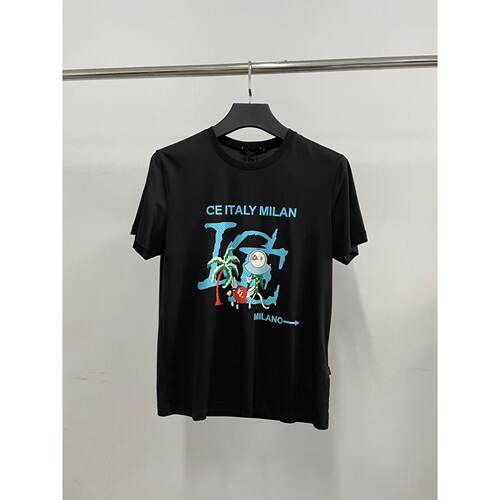 IC*男士 dt028液氮棉圆领字母印花短袖T恤休闲百搭