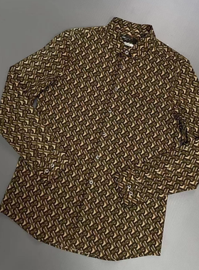 CS004奥林丹dun满印字母衬衫男士衬衣时尚休闲翻领春秋长袖衬衫