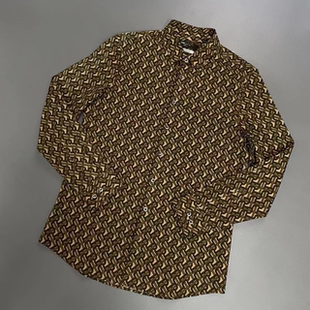 休闲翻领春秋长袖 CS004奥林丹dun满印字母衬衫 男士 衬衣时尚 衬衫