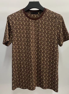 奥林dan顿新款dt768男士夏季满印字母短袖纯棉质感