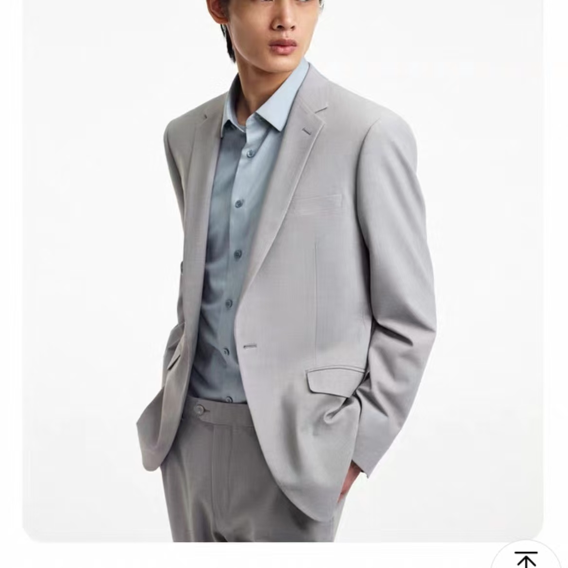 劲家砖柜2280套装tx004男士早春新款简约百搭月石灰西服单开叉