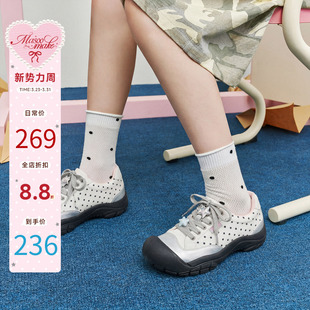 女夏小众设计 波点百搭休闲运动鞋 玛速主义2026新款 厚底大头丑萌鞋