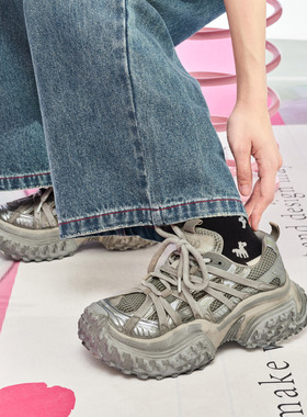 玛速主义2026新款时尚设计感老爹鞋女春季休闲运动鞋增高厚底女鞋