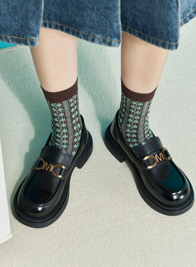 玛速主义2026年春季新款平底乐福鞋英伦风黑色小皮鞋一脚蹬单鞋女