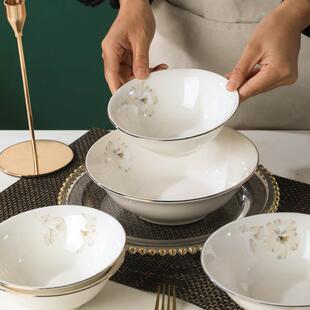 金边陶瓷斗碗家用面碗扣肉碗米饭碗菜碗面馆斗笠汤碗早餐米粉碗
